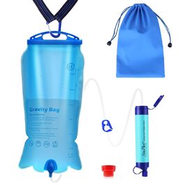Портативний водяний фільтр SimPure Gravity 3L для кемпінгу та подорожей, з ременем і сумкою, фільтрація 0,1 мікрон, видаляє 99,9999% E.coli