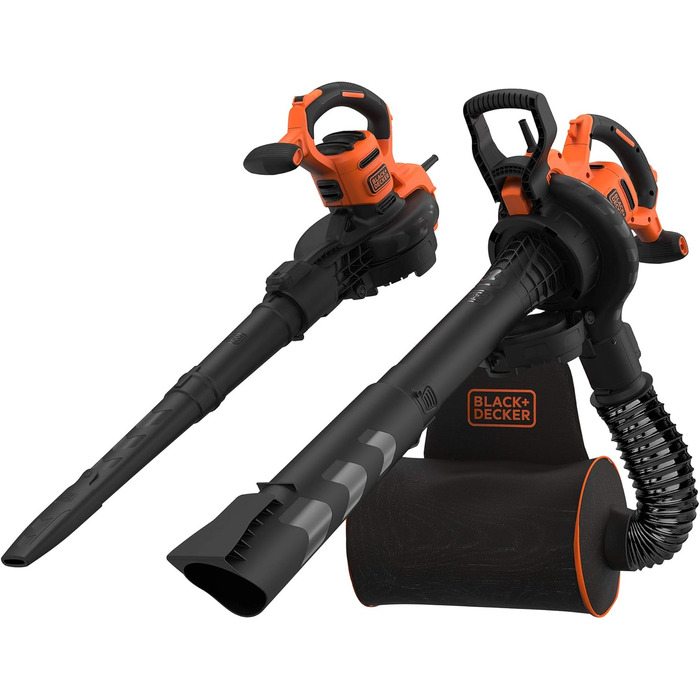 Електричний садовий пилосос-видувка Black+Decker 3000 Вт BEBLV300 з подрібнювачем і рюкзаком-мішком 72 л + захисні навушники 3M Peltor Optime I SNR 27 для шуму до 98 дБ