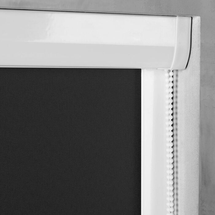 Рулонна штора з напрямними SolReflect K24 60x175 см — затемнювальна термоштора без свердління, чорна, ширина 60 см, з бічними напрямними