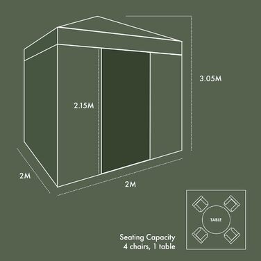 Павільйон Airwave EX26032 Pop-Up з боковинами, 2x2 м, білий