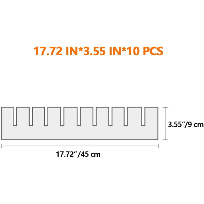 Набір з 12 товстих роздільників для шухляд KnnRiim, 47x11 см, гнучкі органайзери для білизни, кухонних та офісних речей, DIY перегородки для організації в шафі, спальні, ванній та кухні
