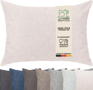 Декоративна подушка Selfitex XXL 60x80 см, бежева, м'яка подушка для дивану з наповнювачем і чохлом, для читання, відпочинку та декору