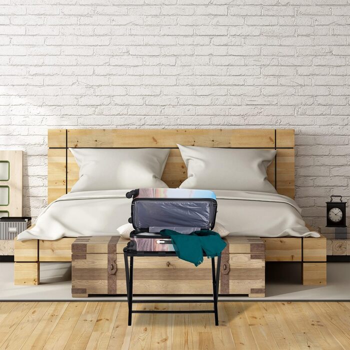 Стійка для валіз Relaxdays, дерев'яна, складана, біла, 52,5x66,5x48 см – підставка для зберігання та організації багажу