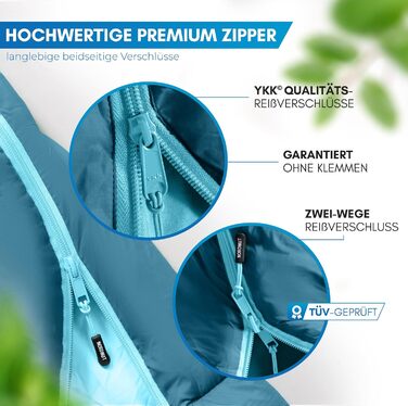 NORDMUT® Спальний мішок для дорослих – ультралегкий, компактний, 3-сезонний (250 GSM) та літній (100 GSM) мумія для кемпінгу, туризму, фестивалів, вага 900/1500 г