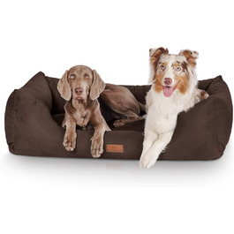 Лежак для собак Knuffelwuff Dreamline XXL велюр 120x85 см коричневий, знімний чохол, легкий у догляді, для великих, середніх і малих собак