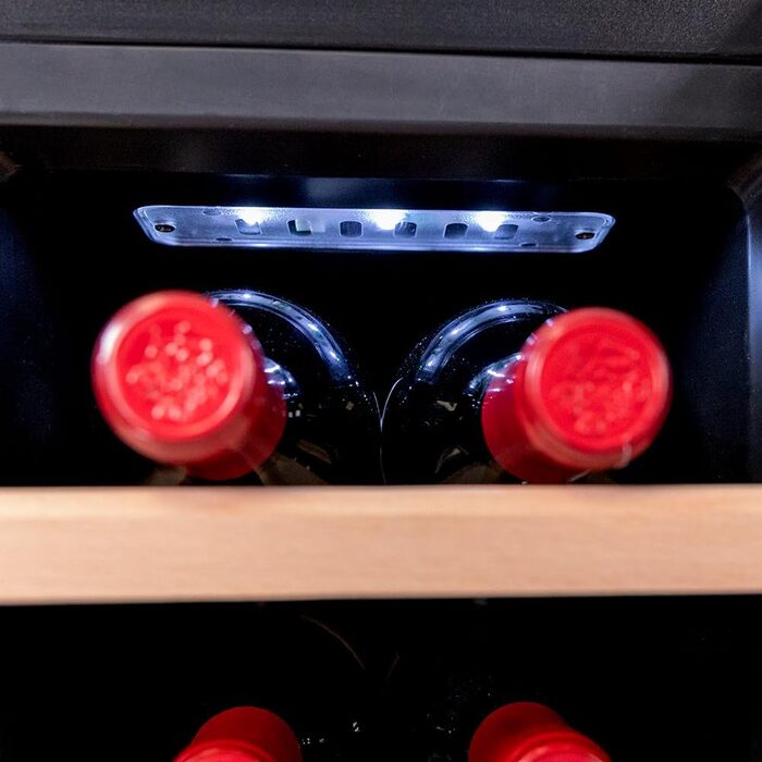 Термелектрична винна шафа Cecotec Bolero GrandSommelier 830 CoolWood на 8 пляшок, низький рівень шуму, регулювання температури 8-18°C, сенсорне управління, енергоощадна