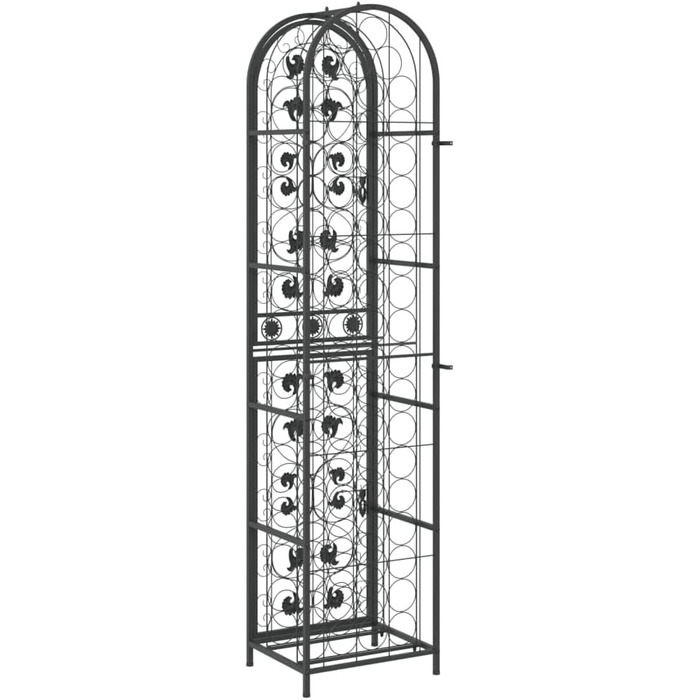 vidaXL металевий винний стелаж на 35 пляшок, полиця для вина, винна шафа 45x36x200 см