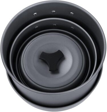 Набір посуду для кемпінгу yourGEAR Ranger V, 7 предметів, для 4-5 осіб, каструлі та сковорідки в сітці