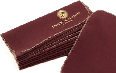 Langer & Messmer набір полірувальних серветок для гладкої шкіри, 100% бавовна, професійний догляд за взуттям (бордовий, бежевий)