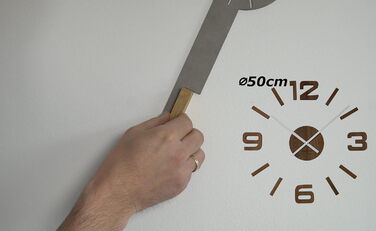 Настінний годинник FLEXISTYLE 3D, DIY, дуб, 50-75 см, товщина 19 мм, сірий, з дерева, для офісу, вітальні, спальні, декор