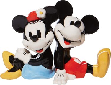 Керамічний набір солонка і перечниця Disney Enesco, Міккі та Мінні Маус, 8,9 см, багатоколірний, сидячі