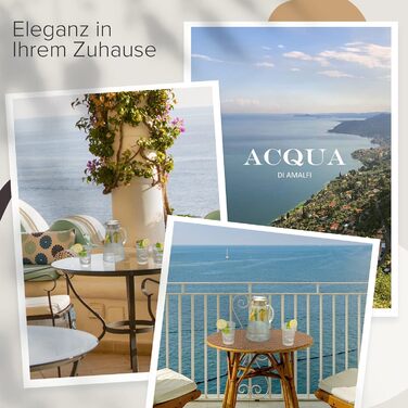 Скляний глечик ACQUA DI AMALFI 2 л з фруктовим вставкою, кришкою з нержавіючої сталі та бамбука, синій, герметичний, для води і чаю