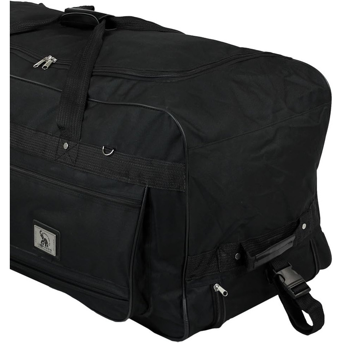 Велика дорожня сумка-тележка TW24 XXXL 182 л, 3 колеса, чорна