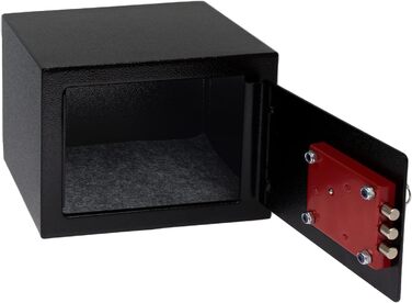 Сейф HMF 49216-02 маленький з ключем, меблевий, 23x17x17 см, чорний