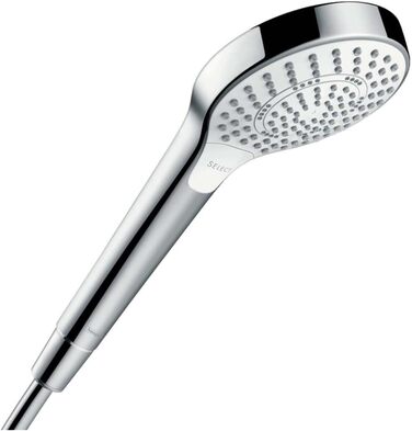 Ручний душ hansgrohe Croma Select S, 3 режими, круглий, 110 мм, антикальцій, білий/хром
