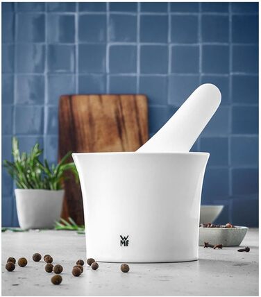 Молочник для спецій WMF Gourmet 12 см, порцеляновий, з товкачем, для подрібнення спецій, підходить для миття в посудомийній машині