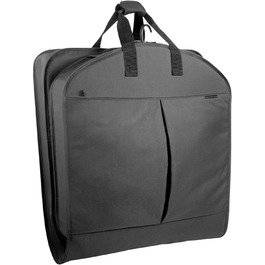 Дорожній костюмний чохол WallyBags 114,3 см, делюкс, з двома додатковими кишенями, чорний, підвищена місткість