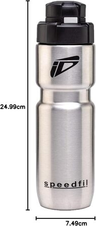 Вакуумна термобутилка Speedfil Speedflask з нержавіючої сталі для велосипедистів і спорту, з кришкою 2.0, срібляста