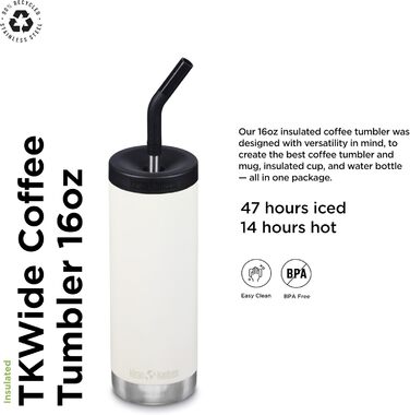 Термос-бутилка Klean Kanteen TKWide 1 л, для води, Tofu, чоловіча