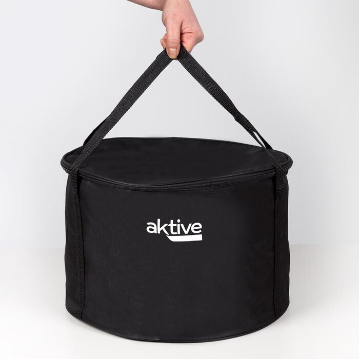 Портативний бездимний вугільний гриль Aktive, акумуляторний, прямокутний, з піддоном для жиру, 45x28x19 см, з чохлом, для тераси та балкона, чорний