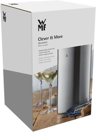Охолоджувач для вина та шампанського WMF Clever&More, 19,5 см, нержавіюча сталь, подвійні стінки, матовий, тримає холод, відро для льоду