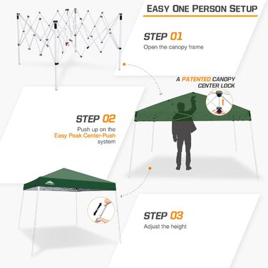 Намет павільйон EAGLE PEAK 3x3 м з похилими ніжками, зелений, складаний Pop-Up для відпочинку та заходів