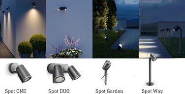 Смарт LED прожектор Steinel Spot DUO SC Connect для вулиці з датчиком руху, димований, керування через додаток, 7 Вт, 3000K, антрацит