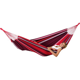 Гамак AMAZONAS Salsa L, EllTex, бавовна+поліестер, 210x140 см, до 150 кг, для вулиці, колір червоно-синій
