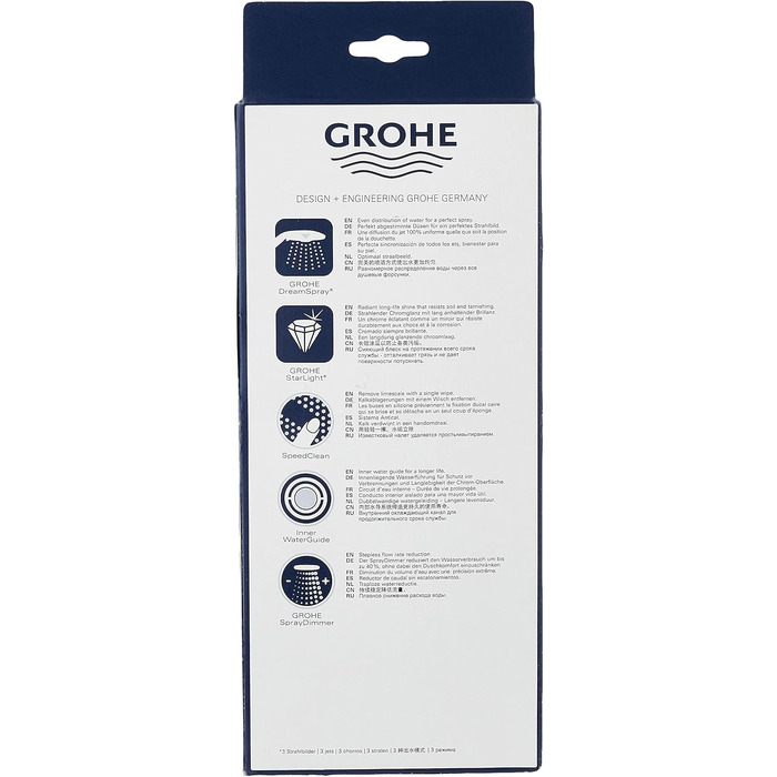 Ручний душ GROHE Euphoria 110 Massage, 3 режими, антикальк, хром