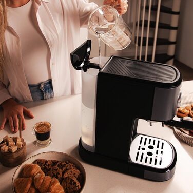 Кавоварка еспресо Cecotec Power Espresso 20 Pecan, 1100 Вт, 20 бар, термоблок, сталевий корпус, манометр, 1,25 л, подвійний фільтр, парова насадка