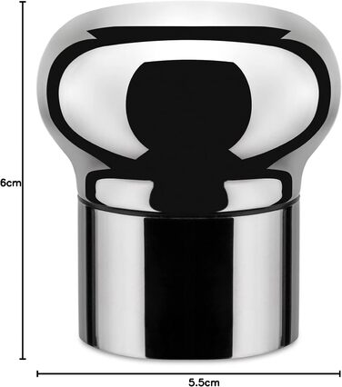 Герметична пробка для пляшок вина та шампанського Alessi Noè GIA12, полірована, дизайнерська, 10x8x14 см