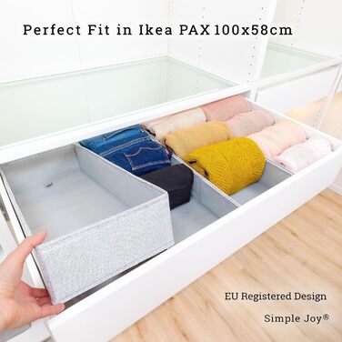 Складаний органайзер PAX100 для шафи IKEA Pax, 4 шт — оригінальна коробка для зберігання, міцне дно, система організації шухляд
