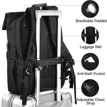 Міський рюкзак YAMTION Rolltop 17'' для чоловіків і жінок, універсальний для школи, університету, спорту, подорожей, велосипеду, підлітків