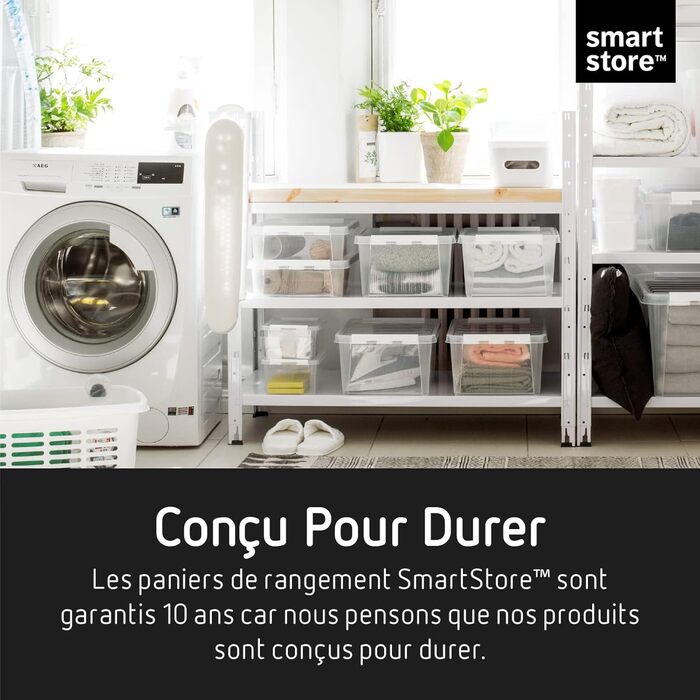Набір із 10 контейнерів SmartStore Classic 2 л з кришкою, харчовий пластик, міцні кути, прозорі, 21x17x11 см, для зберігання продуктів, штабельовані, гарантія 10 років