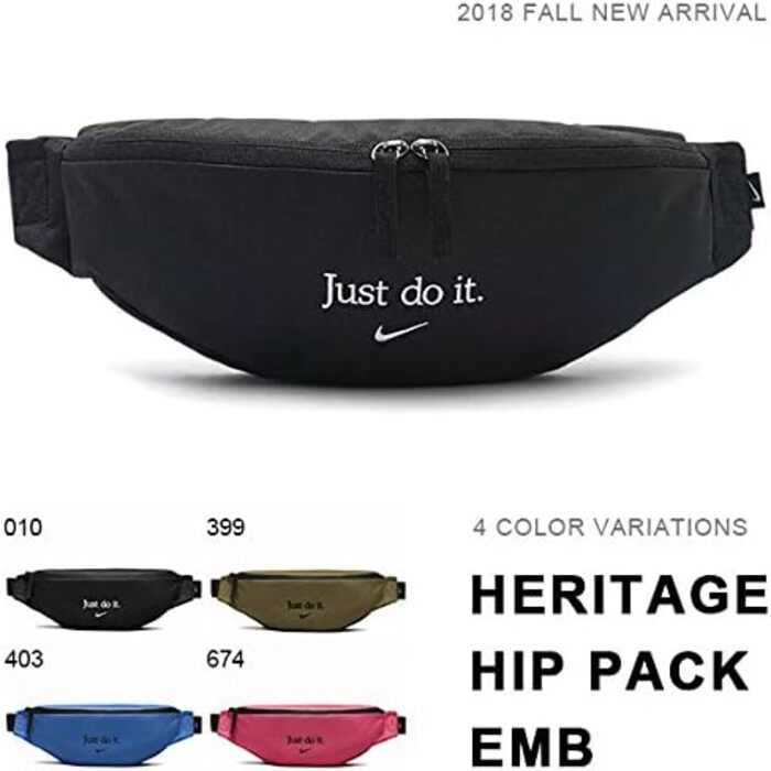 Сумка на пояс Nike 2018, 15 см, багатокольорова (синя/чорна)
