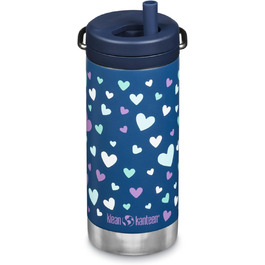 Термос Klean Kanteen TKWide 340 мл з кришкою, сині серця