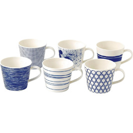 Набір чашок Royal Doulton Pacific, 6 шт., порцеляна, 9 см, сині