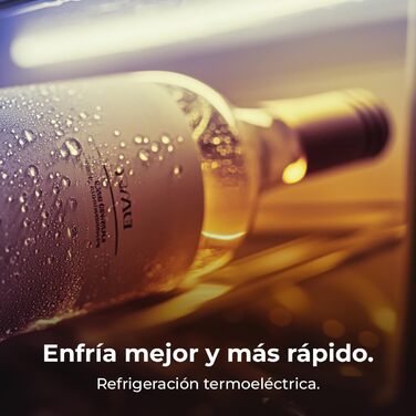Винний шафа Cecotec Bolero GrandSommelier 830 CoolWood, термоелектрична, тиха, для 15 пляшок, регульована температура 8-18°C, сенсорне керування, енергоощадна, чорна