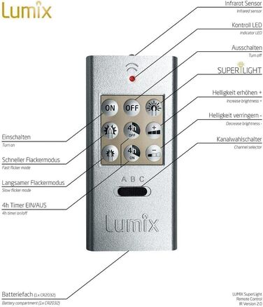 Бездротові LED ялинкові свічки Lumix Superlight Mini, 12 шт, металік, з ІЧ-пультом, кашемір