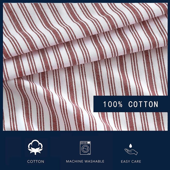 Комплект наволочок Nautica Coleridge Stripe Red, 2 шт., бавовняний перкаль, для ліжка 50,8x76,2 см, стильний декор для дому