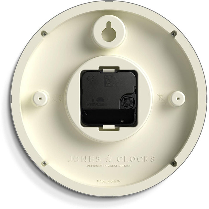 Настінний годинник JONES CLOCKS® для ванної та кухні, ретро, круглий, 20 см, сірий, великі цифри, для офісу, дитячої, маленьких приміщень