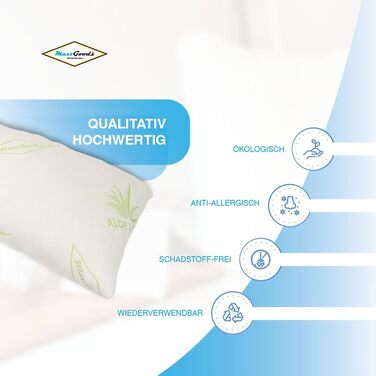 Ортопедична подушка MaxxGoods 42x70 см з гелевими наповнювачами, охолоджуючий алое вера чохол, для спини, живота та бокового сну