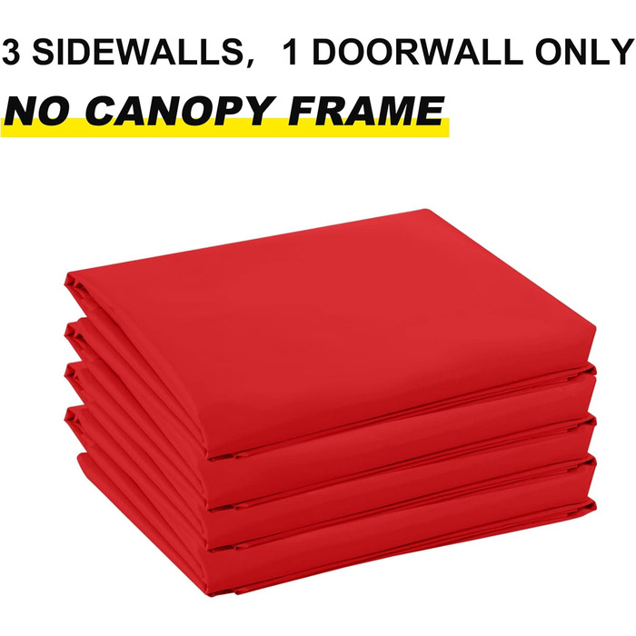 Бічна стінка для намету ABCCANOPY SunWall 3x3 м, 4 шт, червона, для шатра, універсальна, для вулиці