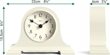 Настільний годинник JONES CLOCKS Speakeasy, класичний дизайн у стилі Наполеон, світло-кремовий, для письмового столу, полиці або тумбочки