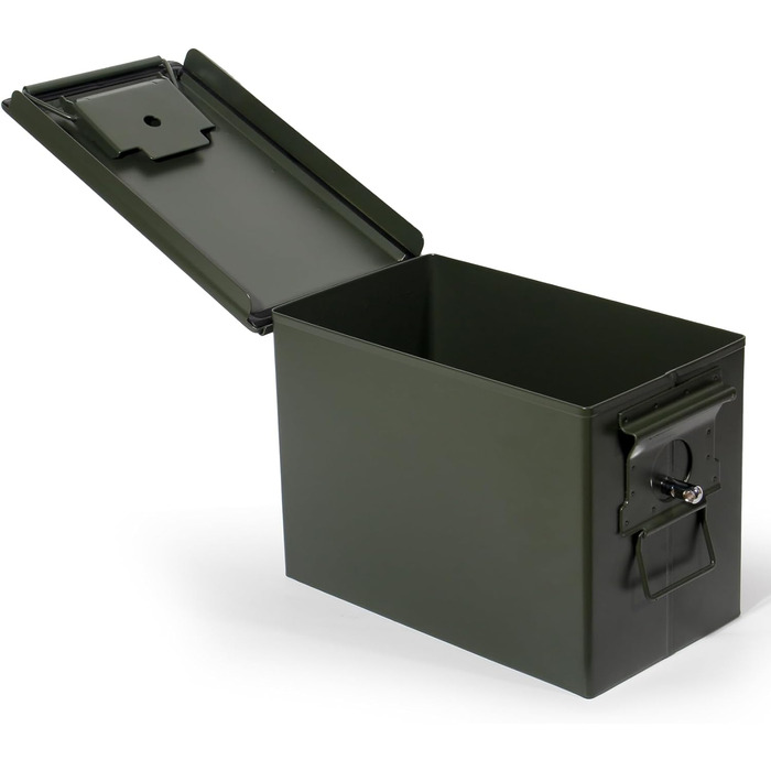 Металева ящик-скриня для зберігання, Munitionskiste US Ammo Box, патронна коробка для акумуляторів та боєприпасів, з замком, 28/30 см