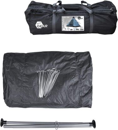 Намет your GEAR Lido Tipi для 3-4 осіб, кемпінговий з підлогою, захистом від комах, висока стеля, пірамідальний, UV 50+, водостійкість 5000 мм, для фестивалів