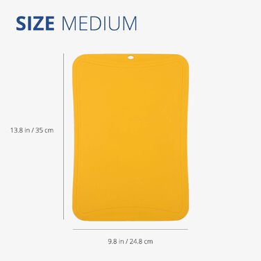 Гнучка кухонна дощечка Blue Ginkgo з TPU, середня, жовта, виробництво Корея, безпечна для ножів, довговічна