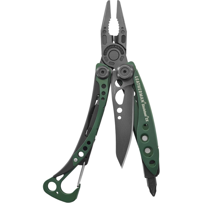 Мультитул Leatherman Skeletool CX 7-в-1 для кемпінгу та виживання, нержавіюча сталь, темно-зелений