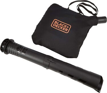 Black+Decker 3-в-1 електричний пилосос для листя BEBLV260, 2600 Вт, із подрібнювачем, швидкість повітря 315 км/год, мішок 40 л, ремінь, для терас, доріжок, під'їздів