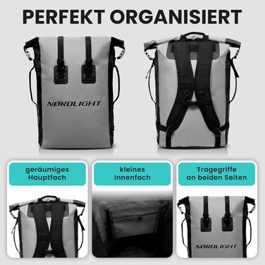 Водонепроникний рюкзак Dry Bag 35л з рол-топом та м'якими лямками для водних видів спорту, велоспорту, кур'єрської доставки, трекінгу та риболовлі